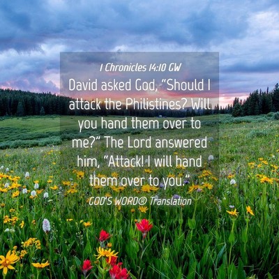 Picture 04 - 1 Chronicles 14:10 GW - David asked God, “Should I attack the - Bible Verse Picture