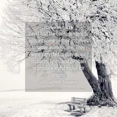 Picture 04 - 1 Chronicles 15:16 GW - David told the Levite leaders to appoint some of - Bible Verse Picture