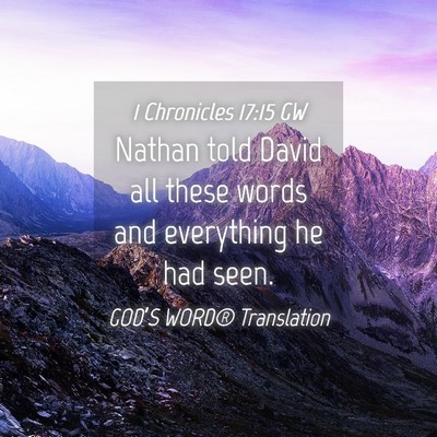 Picture 04 - 1 Chronicles 17:15 GW - Nathan told David all these words and everything - Bible Verse Picture