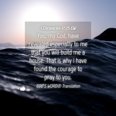 Picture 04 - 1 Chronicles 17:25 GW - You, my God, have revealed especially to me that - Bible Verse Picture