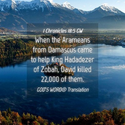 Picture 04 - 1 Chronicles 18:5 GW - When the Arameans from Damascus came to help King - Bible Verse Picture