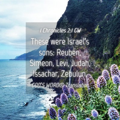 Picture 04 - 1 Chronicles 2:1 GW - These were Israel’s sons: Reuben, Simeon, Levi, - Bible Verse Picture