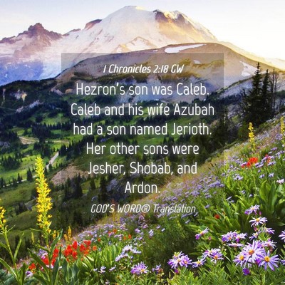 Picture 04 - 1 Chronicles 2:18 GW - Hezron’s son was Caleb. Caleb and his wife - Bible Verse Picture