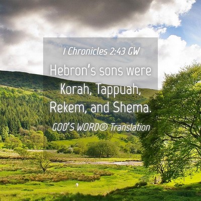 Picture 04 - 1 Chronicles 2:43 GW - Hebron’s sons were Korah, Tappuah, Rekem, and - Bible Verse Picture