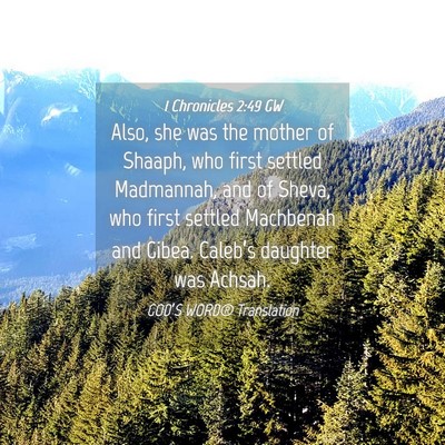 Picture 04 - 1 Chronicles 2:49 GW - Also, she was the mother of Shaaph, who first - Bible Verse Picture