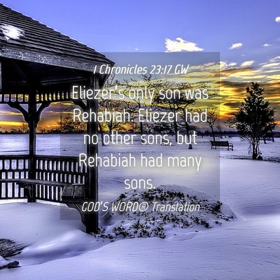 Picture 04 - 1 Chronicles 23:17 GW - Eliezer’s only son was Rehabiah. Eliezer had no - Bible Verse Picture