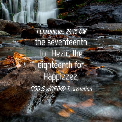 Picture 04 - 1 Chronicles 24:15 GW - the seventeenth for Hezir, the eighteenth for - Bible Verse Picture