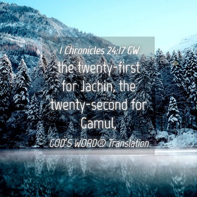 Picture 04 - 1 Chronicles 24:17 GW - the twenty-first for Jachin, the twenty-second - Bible Verse Picture