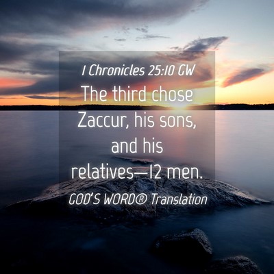 Picture 04 - 1 Chronicles 25:10 GW - The third chose Zaccur, his sons, and his - Bible Verse Picture