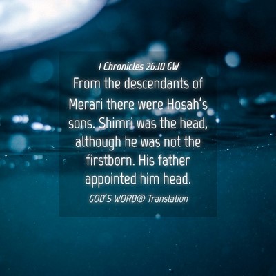 Picture 04 - 1 Chronicles 26:10 GW - From the descendants of Merari there were - Bible Verse Picture