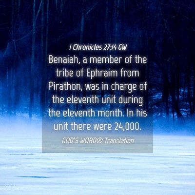 Picture 04 - 1 Chronicles 27:14 GW - Benaiah, a member of the tribe of Ephraim from - Bible Verse Picture