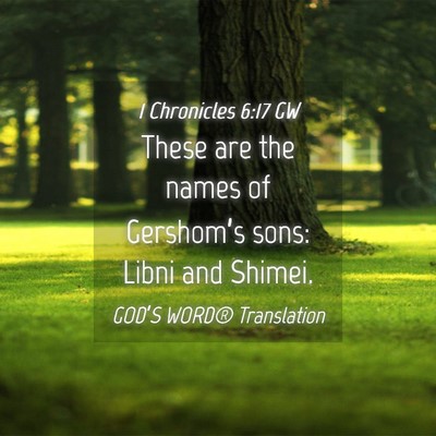Picture 04 - 1 Chronicles 6:17 GW - These are the names of Gershom’s sons: Libni - Bible Verse Picture