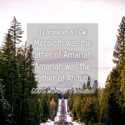 Picture 04 - 1 Chronicles 6:7 GW - Meraioth was the father of Amariah. Amariah was - Bible Verse Picture