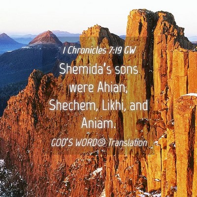 Picture 04 - 1 Chronicles 7:19 GW - Shemida’s sons were Ahian, Shechem, Likhi, and - Bible Verse Picture