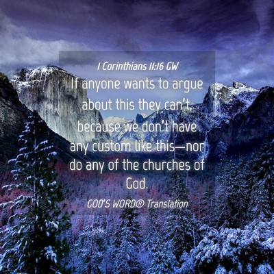 Picture 04 - 1 Corinthians 11:16 GW - If anyone wants to argue about this they can’t, - Bible Verse Picture