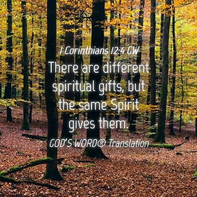 Picture 04 - 1 Corinthians 12:4 GW - There are different spiritual gifts, but the same - Bible Verse Picture
