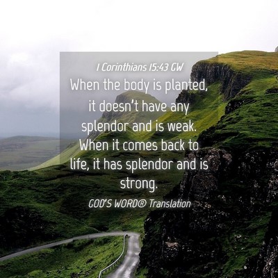 Picture 04 - 1 Corinthians 15:43 GW - When the body is planted, it doesn’t have any - Bible Verse Picture