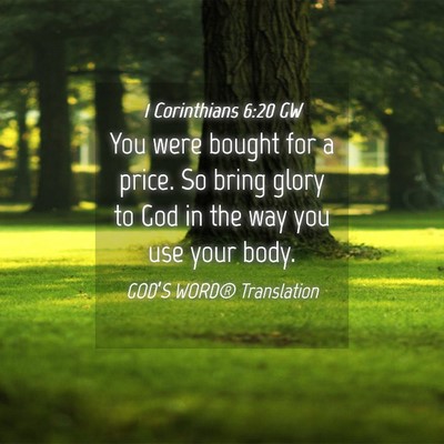 Picture 04 - 1 Corinthians 6:20 GW - You were bought for a price. So bring glory to - Bible Verse Picture