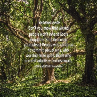 Picture 04 - 1 Corinthians 6:9 GW - Don’t you know that wicked people won’t - Bible Verse Picture
