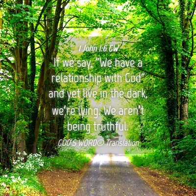 Picture 04 - 1 John 1:6 GW - If we say, “We have a relationship with God” - Bible Verse Picture