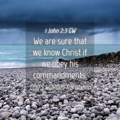 Picture 04 - 1 John 2:3 GW - We are sure that we know Christ if we obey his - Bible Verse Picture