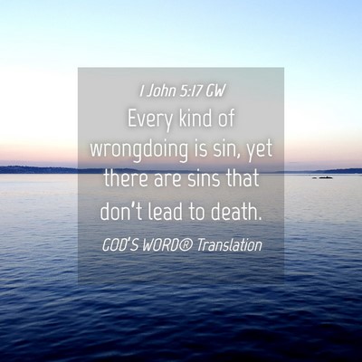 Picture 04 - 1 John 5:17 GW - Every kind of wrongdoing is sin, yet there are - Bible Verse Picture