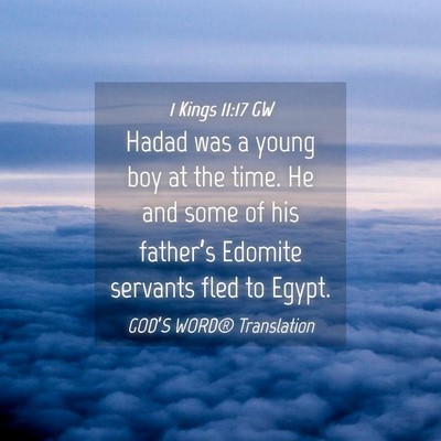 Picture 04 - 1 Kings 11:17 GW - Hadad was a young boy at the time. He and some of - Bible Verse Picture
