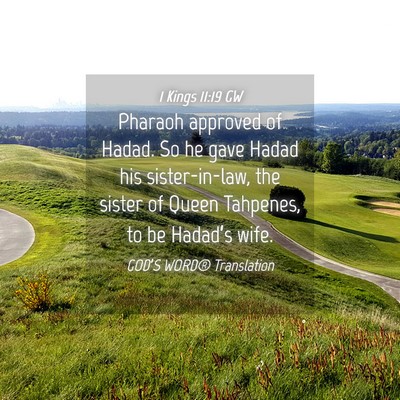 Picture 04 - 1 Kings 11:19 GW - Pharaoh approved of Hadad. So he gave Hadad his - Bible Verse Picture