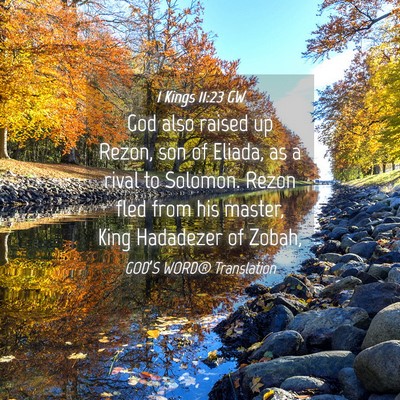 Picture 04 - 1 Kings 11:23 GW - God also raised up Rezon, son of Eliada, as a - Bible Verse Picture