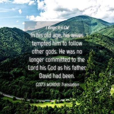 Picture 04 - 1 Kings 11:4 GW - In his old age, his wives tempted him to follow - Bible Verse Picture