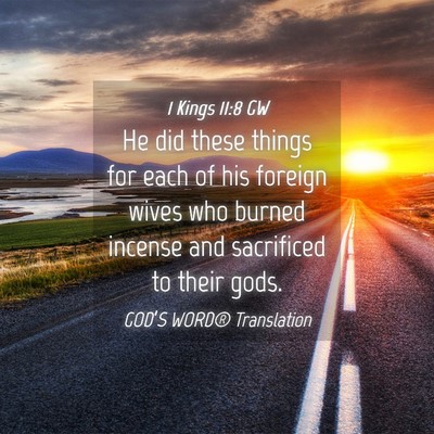 Picture 04 - 1 Kings 11:8 GW - He did these things for each of his foreign wives - Bible Verse Picture