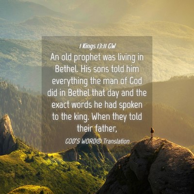 Picture 04 - 1 Kings 13:11 GW - An old prophet was living in Bethel. His sons - Bible Verse Picture
