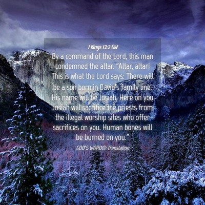 Picture 04 - 1 Kings 13:2 GW - By a command of the Lord, this man condemned the - Bible Verse Picture
