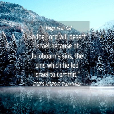 Picture 04 - 1 Kings 14:16 GW - So the Lord will desert Israel because of - Bible Verse Picture