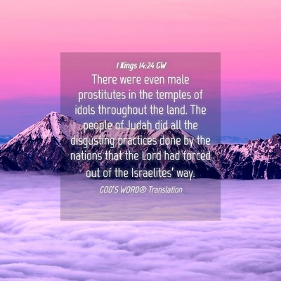Picture 04 - 1 Kings 14:24 GW - There were even male prostitutes in the temples - Bible Verse Picture