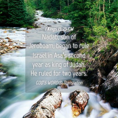 Picture 04 - 1 Kings 15:25 GW - Nadab, son of Jeroboam, began to rule Israel in - Bible Verse Picture