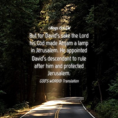 Picture 04 - 1 Kings 15:4 GW - But for David’s sake the Lord his God made - Bible Verse Picture