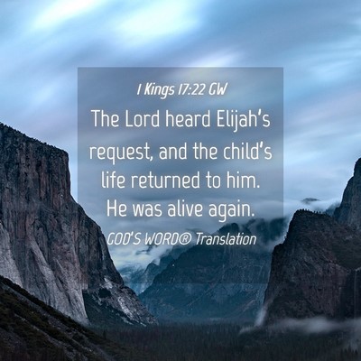 Picture 04 - 1 Kings 17:22 GW - The Lord heard Elijah’s request, and the - Bible Verse Picture