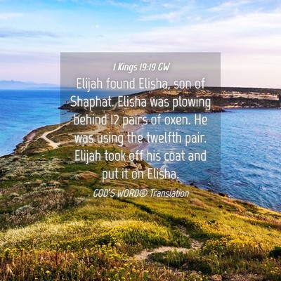 Picture 04 - 1 Kings 19:19 GW - Elijah found Elisha, son of Shaphat. Elisha was - Bible Verse Picture