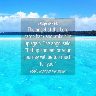 Picture 04 - 1 Kings 19:7 GW - The angel of the Lord came back and woke him up - Bible Verse Picture