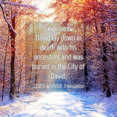 Picture 04 - 1 Kings 2:10 GW - David lay down in death with his ancestors and - Bible Verse Picture