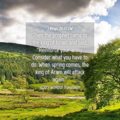 Picture 04 - 1 Kings 20:22 GW - Then the prophet came to the king of Israel and - Bible Verse Picture