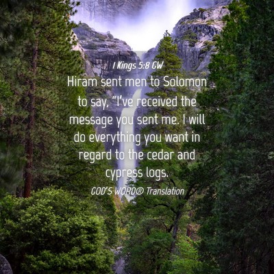 Picture 04 - 1 Kings 5:8 GW - Hiram sent men to Solomon to say, “I’ve - Bible Verse Picture