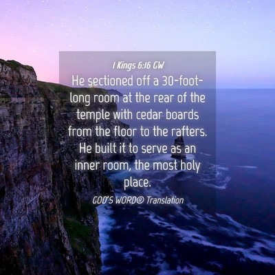 Picture 04 - 1 Kings 6:16 GW - He sectioned off a 30-foot-long room at the rear - Bible Verse Picture