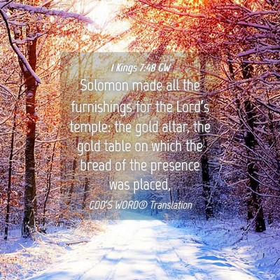 Picture 04 - 1 Kings 7:48 GW - Solomon made all the furnishings for the Lord’s - Bible Verse Picture