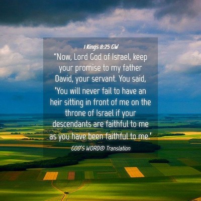 Picture 04 - 1 Kings 8:25 GW - “Now, Lord God of Israel, keep your promise to - Bible Verse Picture