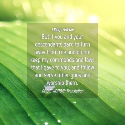 Picture 04 - 1 Kings 9:6 GW - But if you and your descendants dare to turn away - Bible Verse Picture