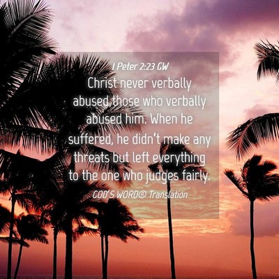 Picture 04 - 1 Peter 2:23 GW - Christ never verbally abused those who verbally - Bible Verse Picture