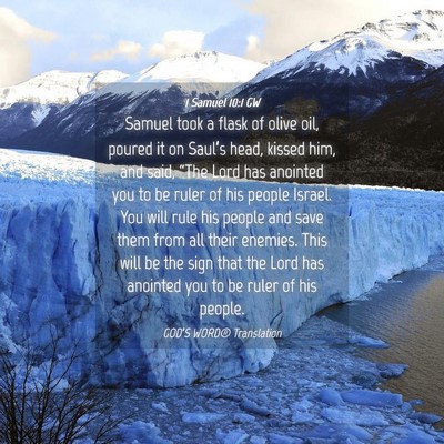 Picture 04 - 1 Samuel 10:1 GW - Samuel took a flask of olive oil, poured it on - Bible Verse Picture