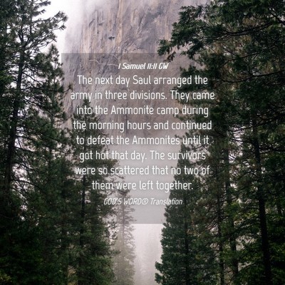 Picture 04 - 1 Samuel 11:11 GW - The next day Saul arranged the army in three - Bible Verse Picture